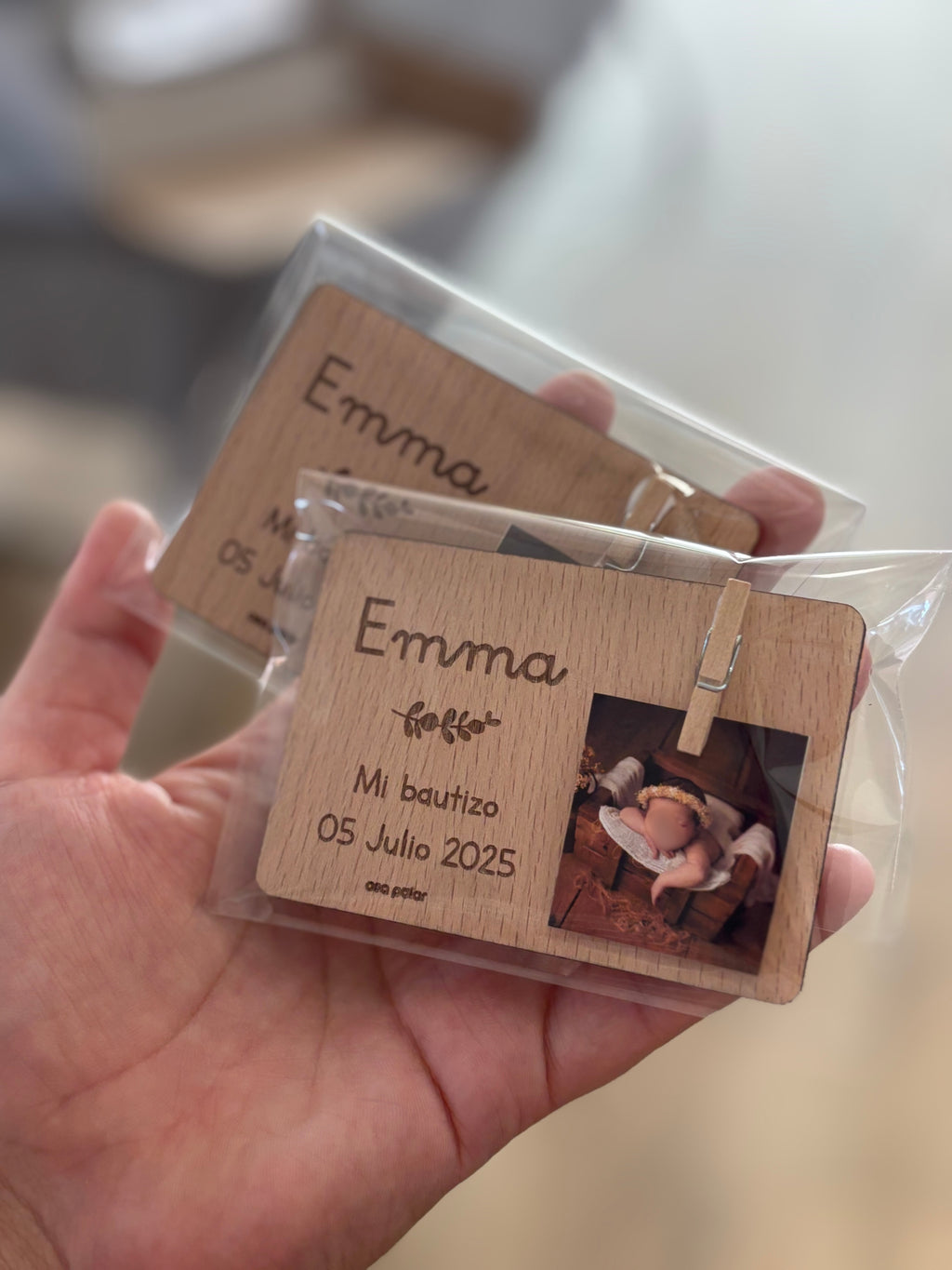 Mini portafotos con imán y pinza