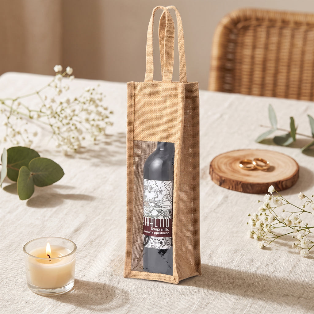 Bolsa yute para botella de vino