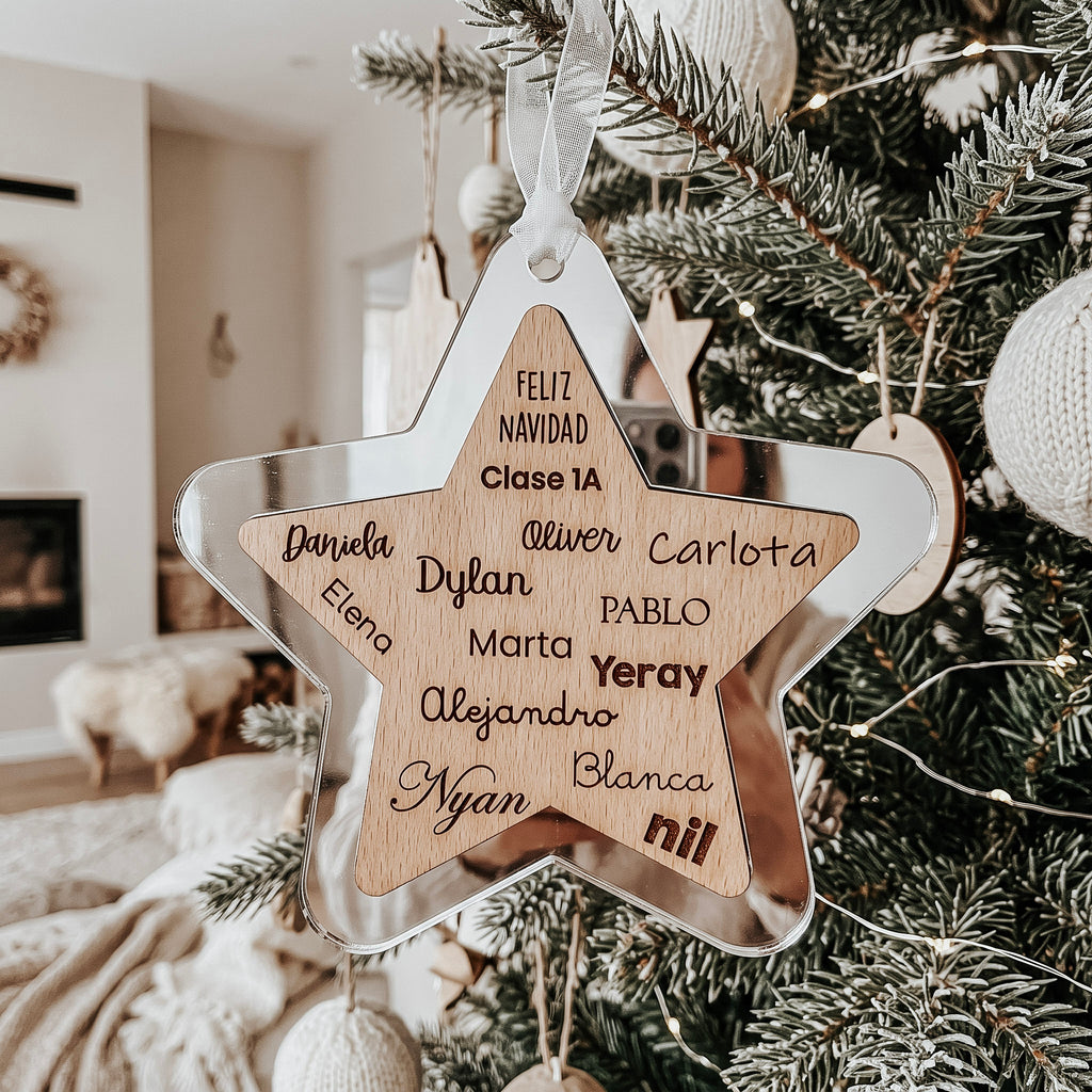 Adorno navideño - Estrella XL Nombres Alumnos
