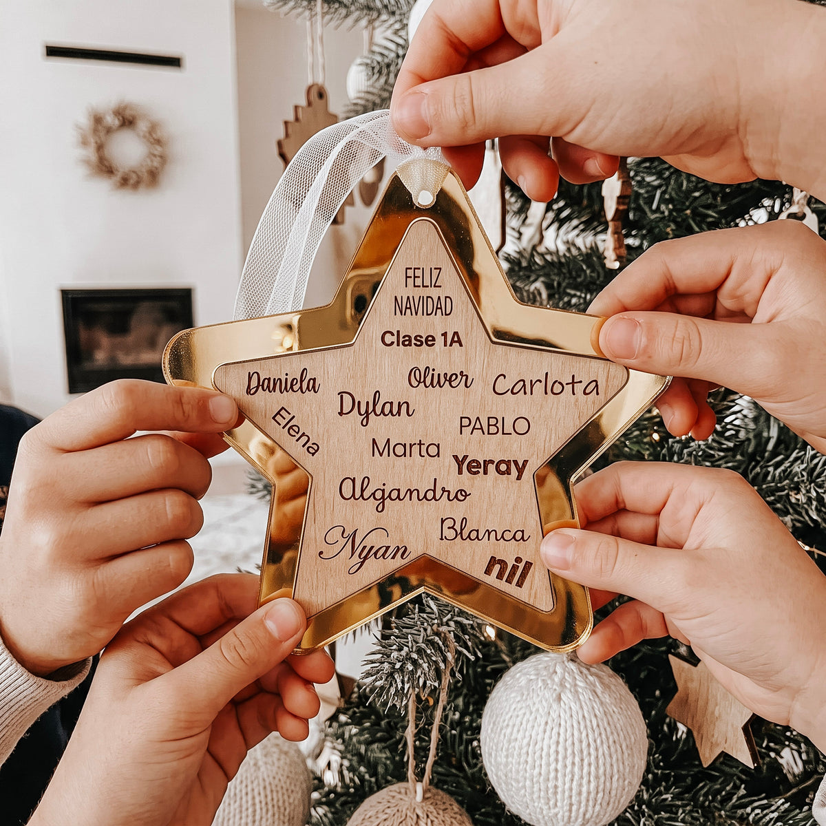 Adorno navideño - Estrella XL Nombres Alumnos