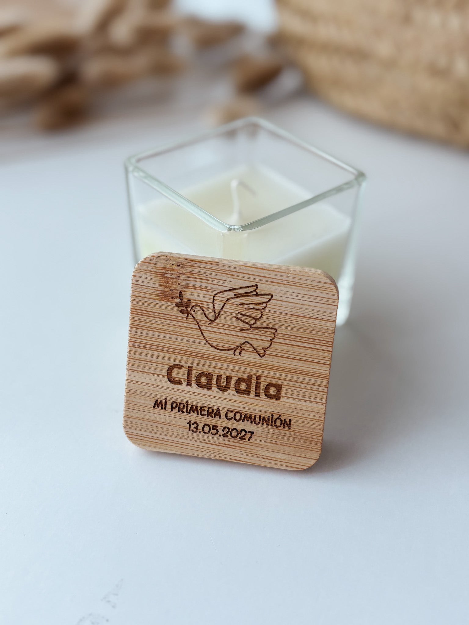 Vela de cristal cuadrada