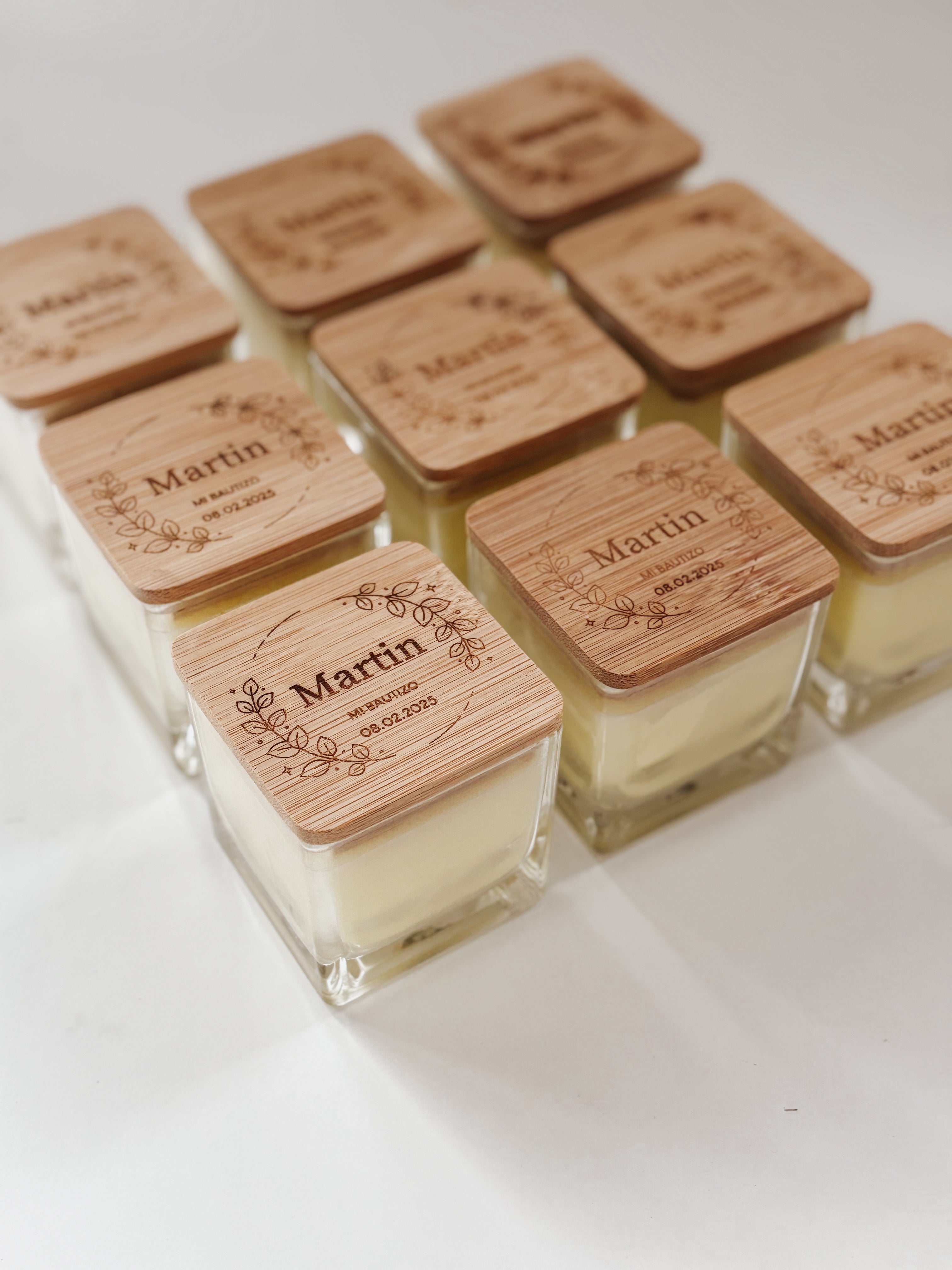 Vela de cristal cuadrada