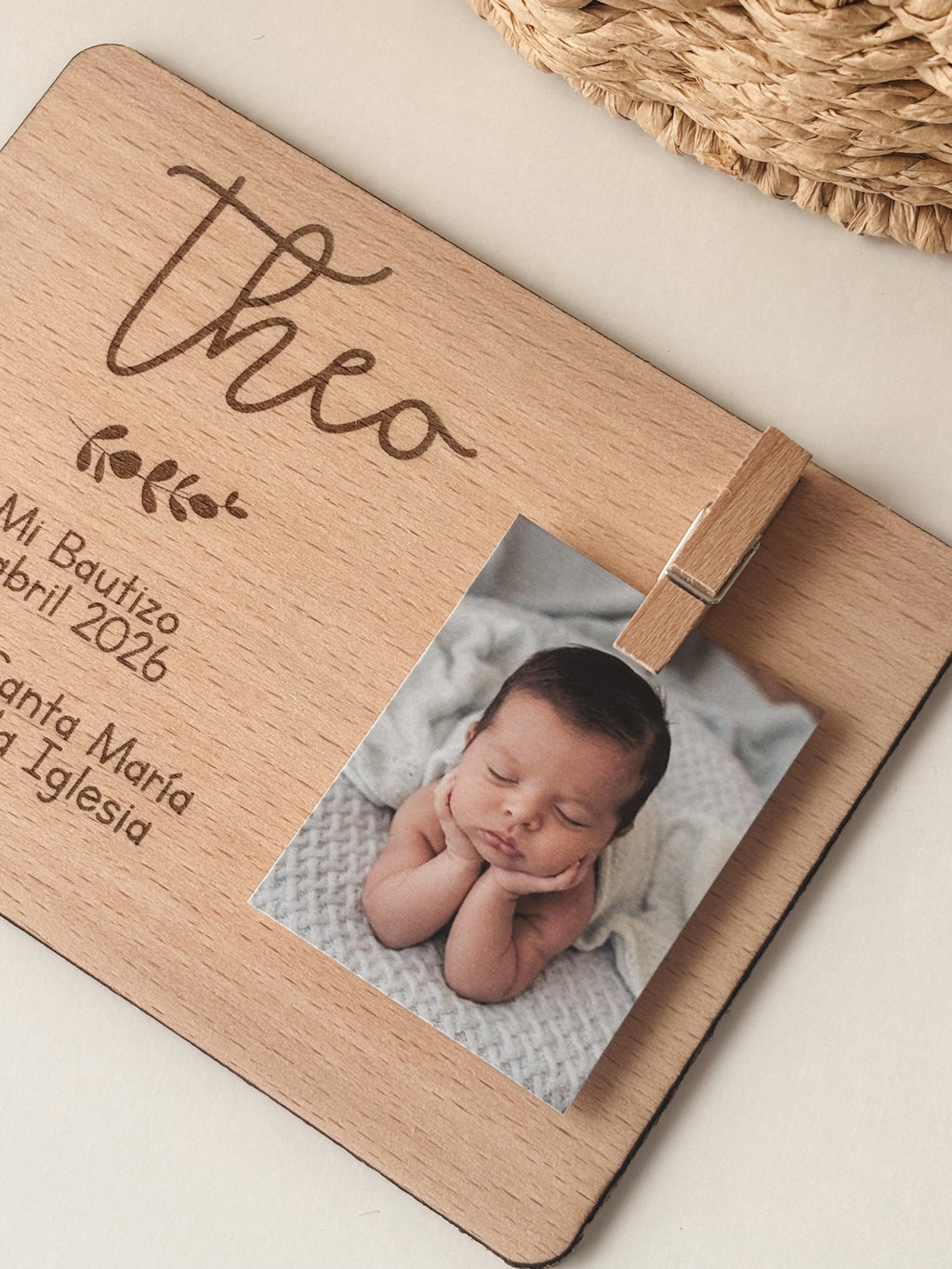 Portafotos de madera + pinza