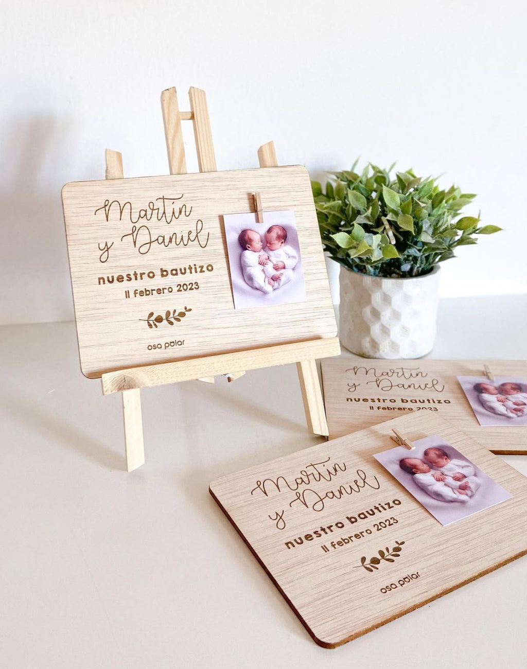 Portafotos de madera + pinza