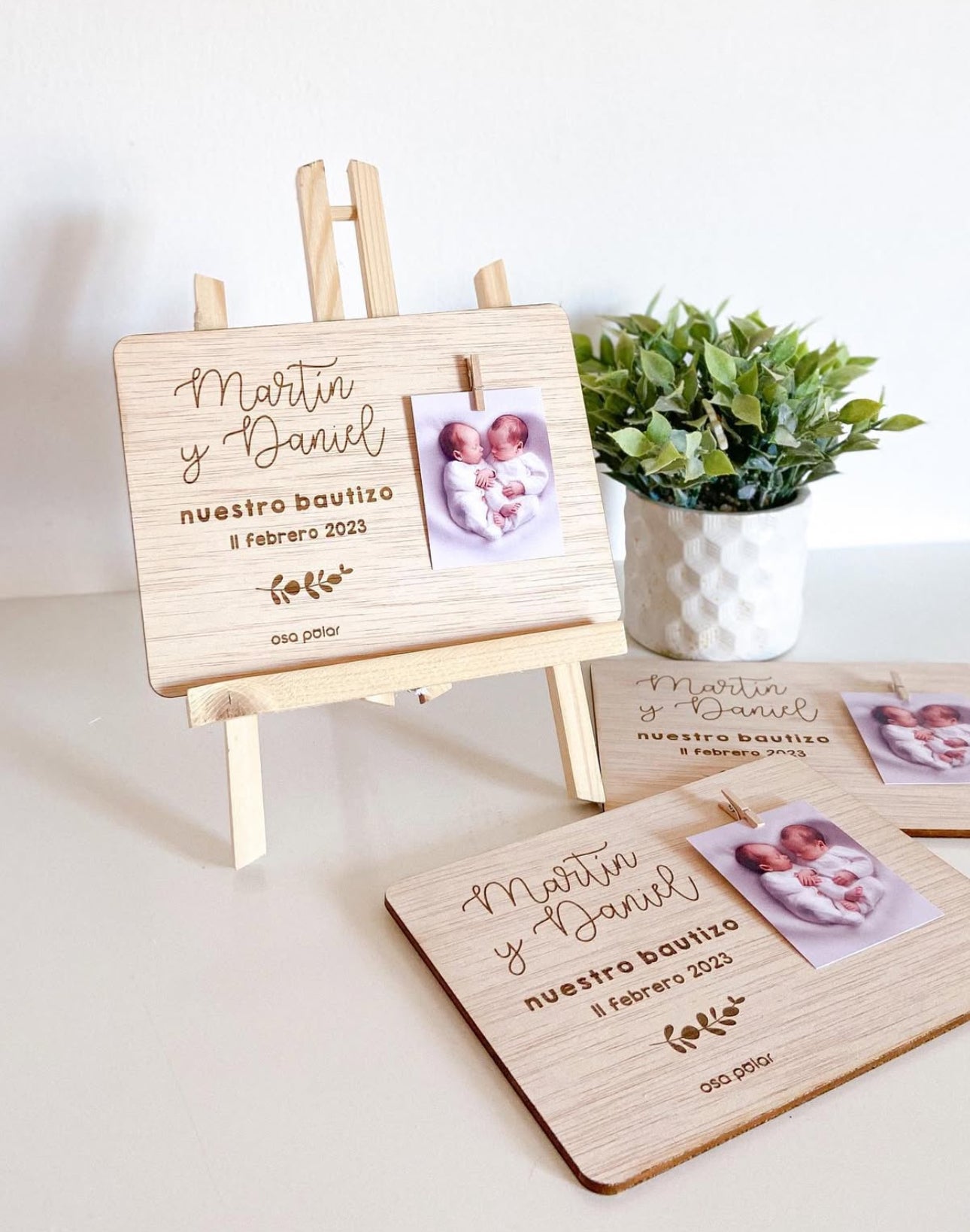 Portafotos de madera + pinza