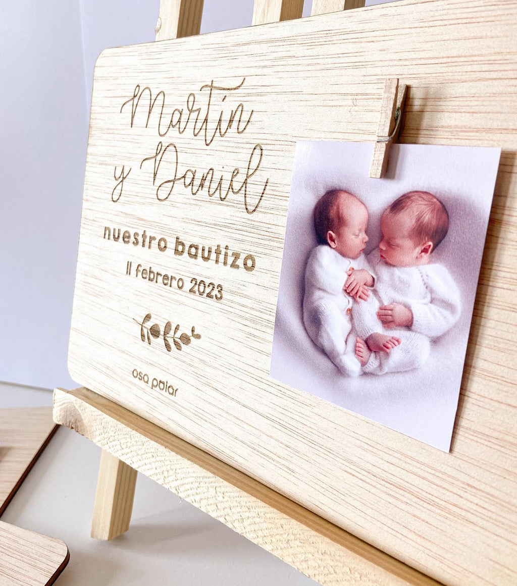 Portafotos de madera + pinza