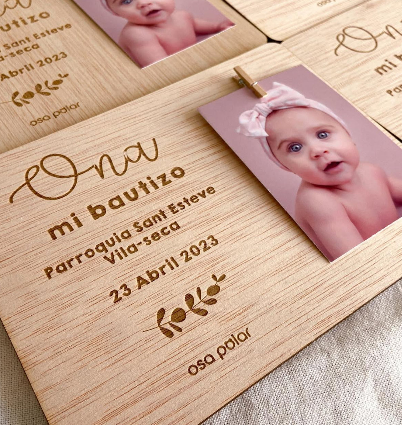 Portafotos de madera + pinza