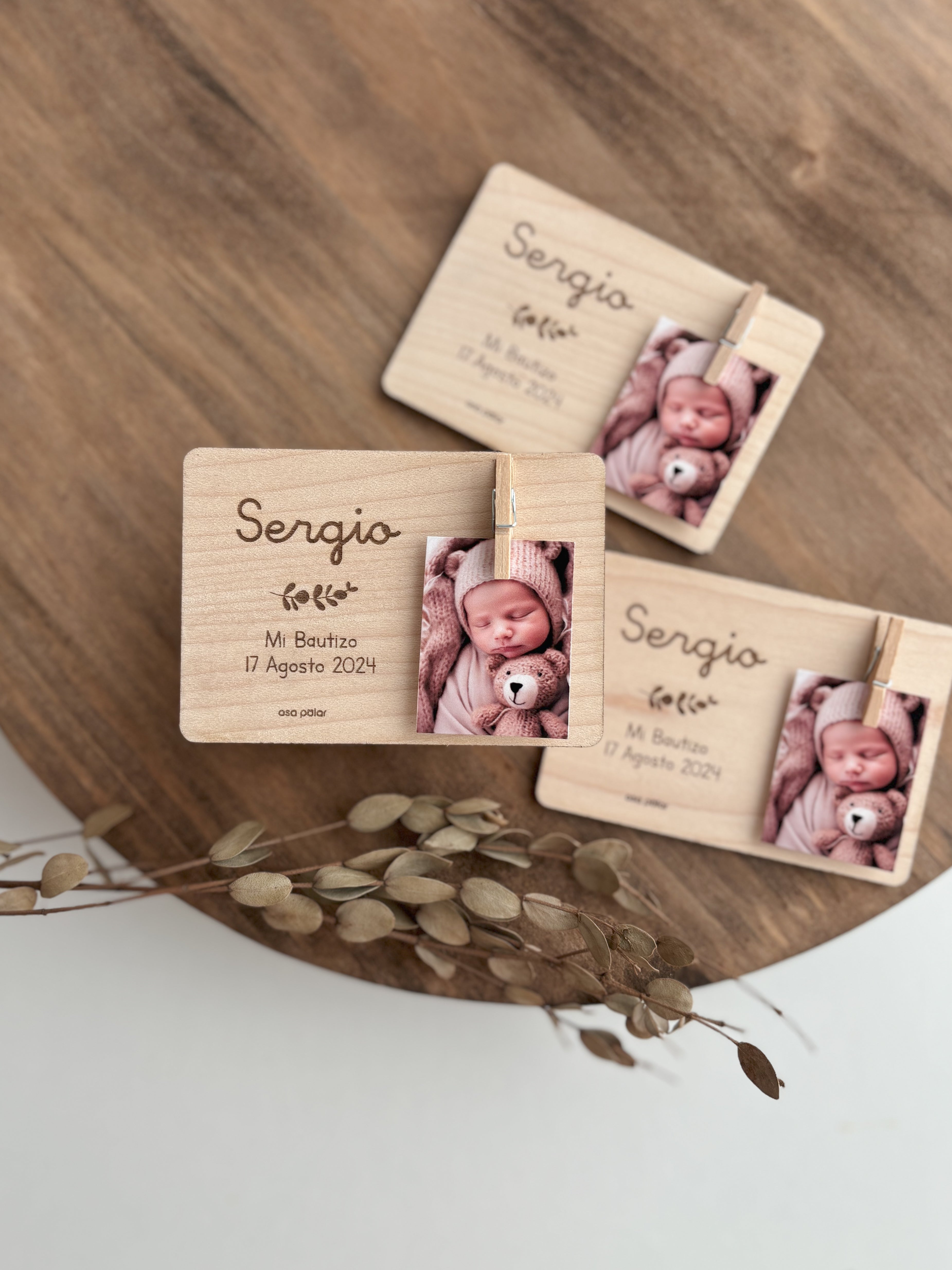 Mini portafotos con imán y pinza