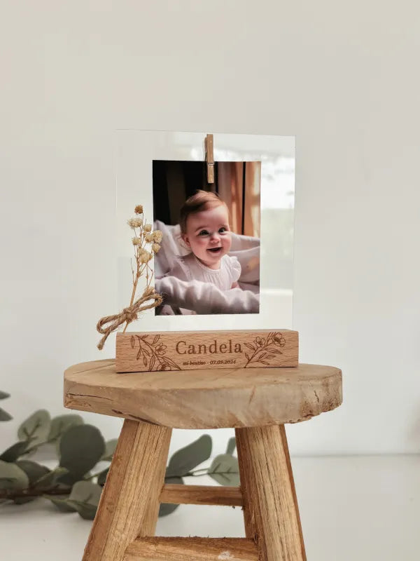 Soporte Polaroid + Placa con Flores