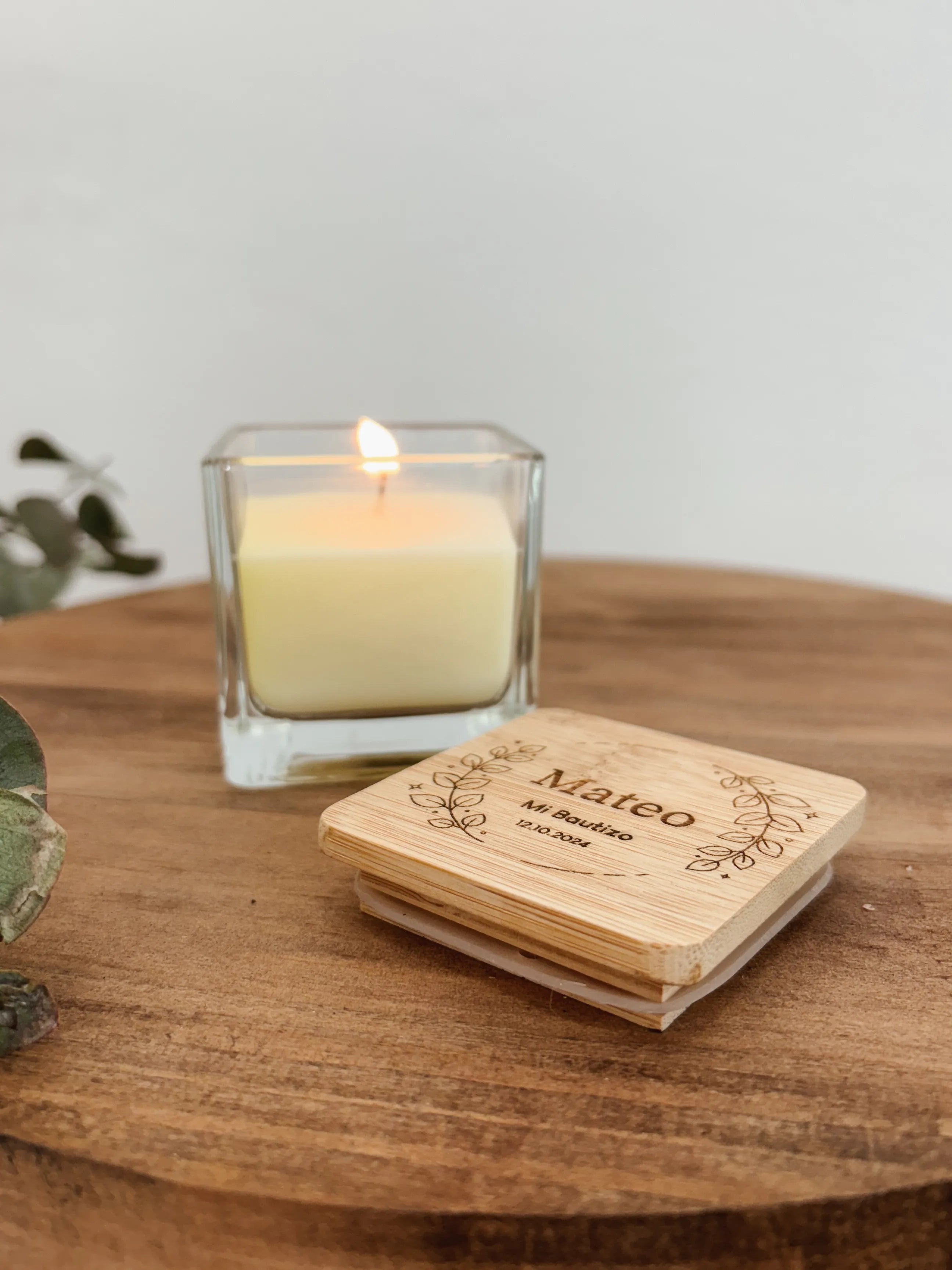 Vela de cristal cuadrada