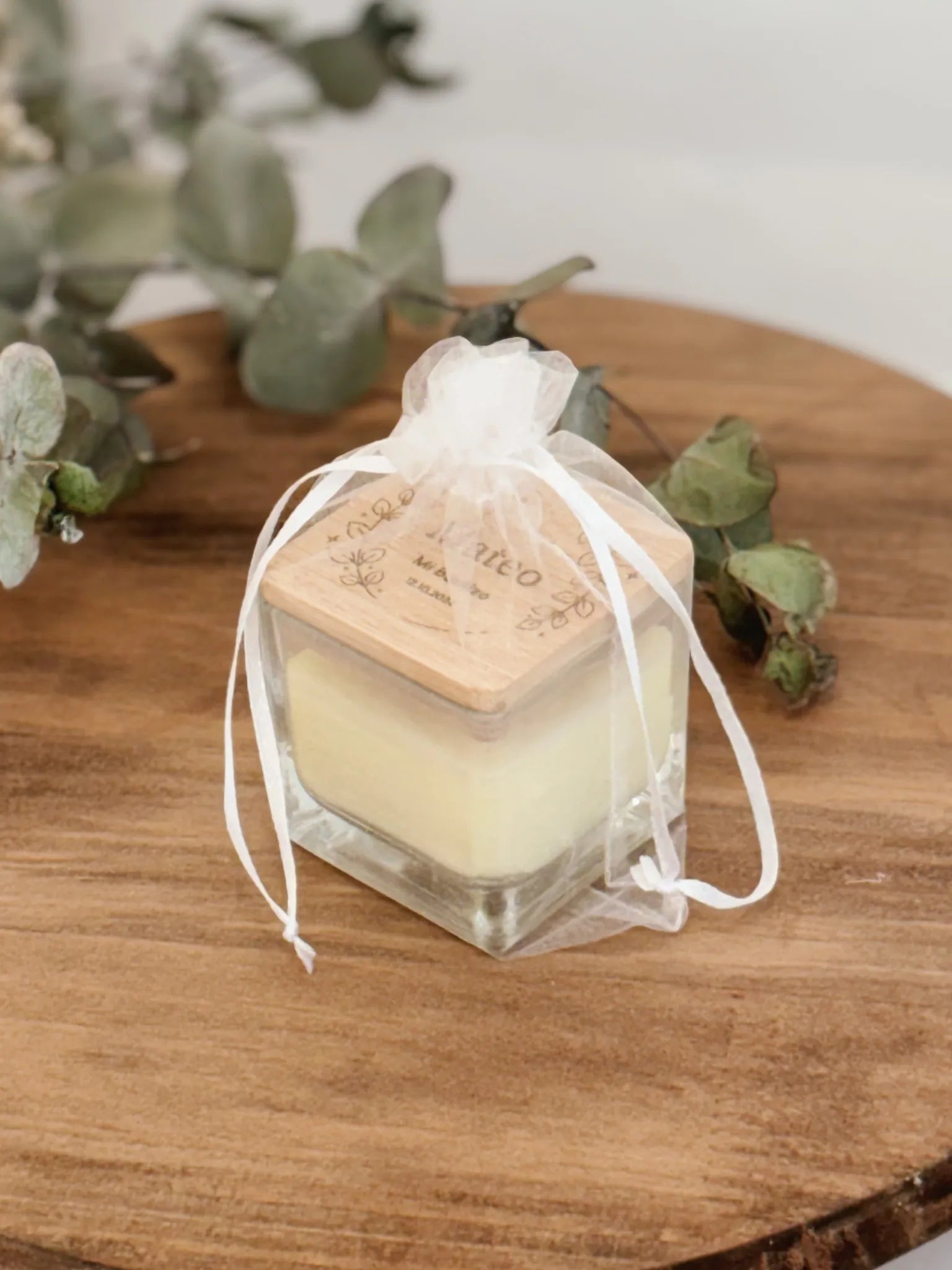 Vela de cristal cuadrada