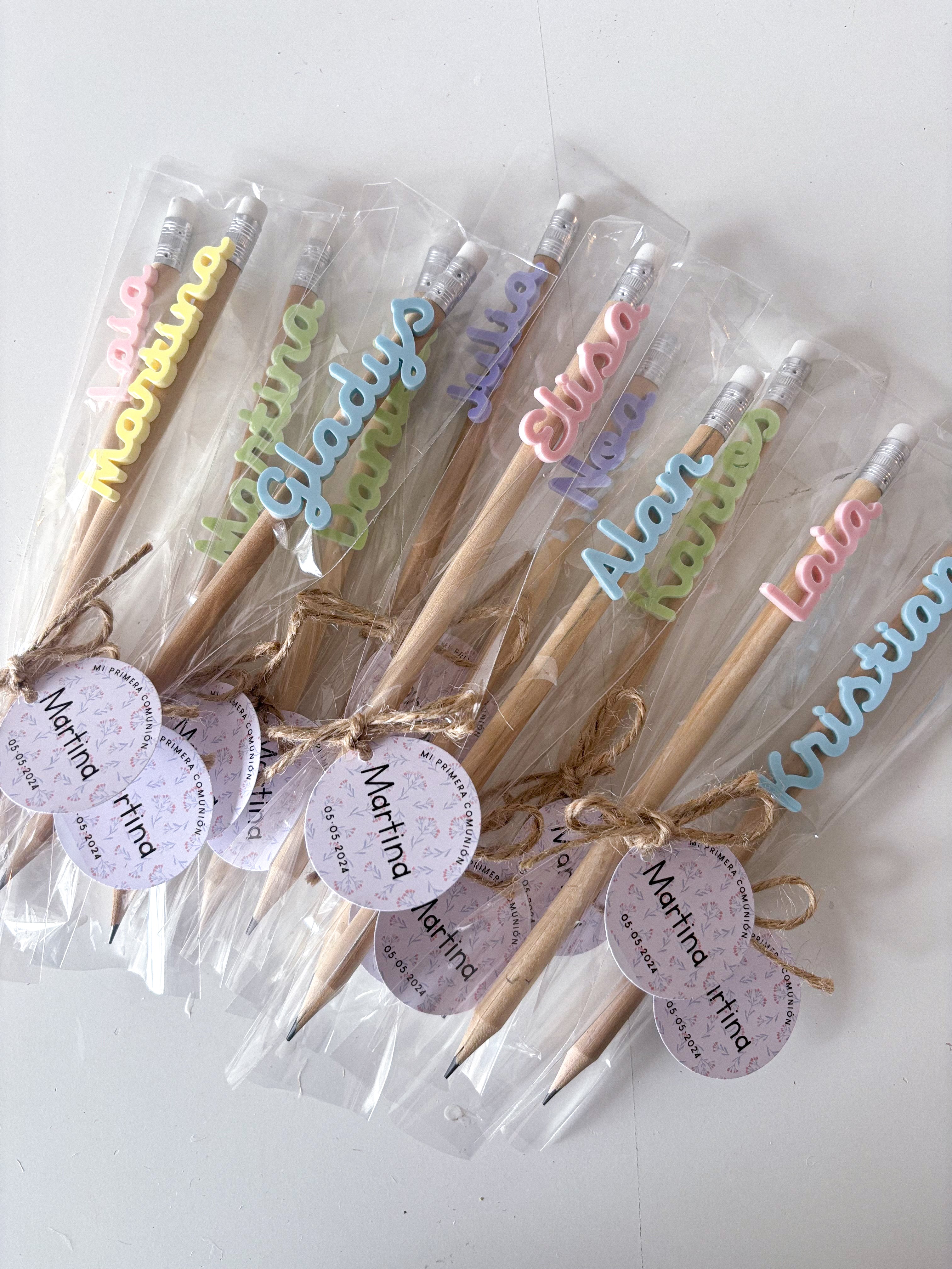 Lápiz personalizado  con nombre en colores