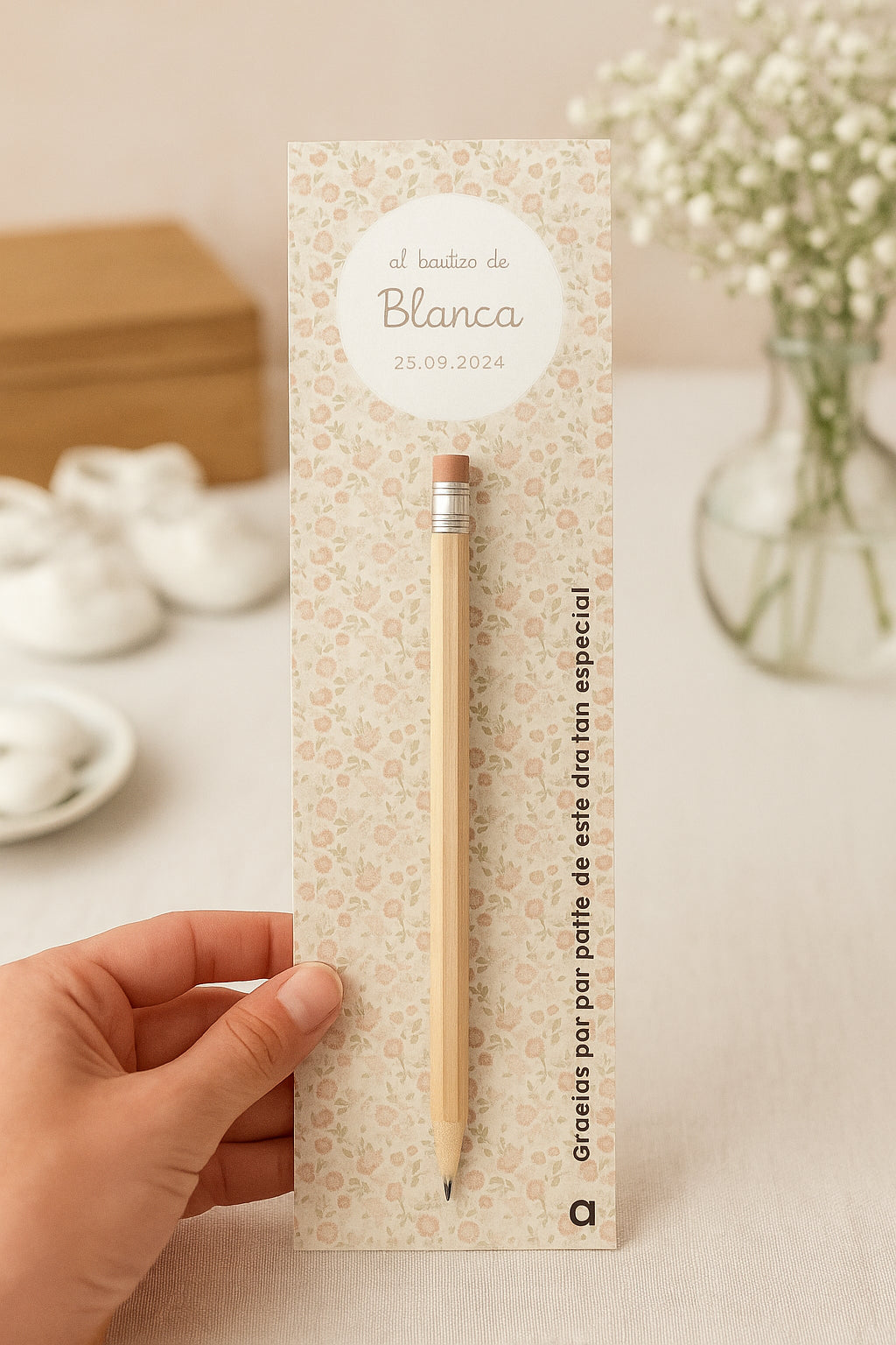 Lápiz personalizado con nombre en madera